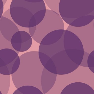 Rastgele sıralanan şeffaf efektli leylak rengi gölgeler daireler. Yarım tonluk yuvarlak şekiller, sonsuz duvar kağıdı süsü. Moda dokusu, ev dekorasyonu için katman efekti.