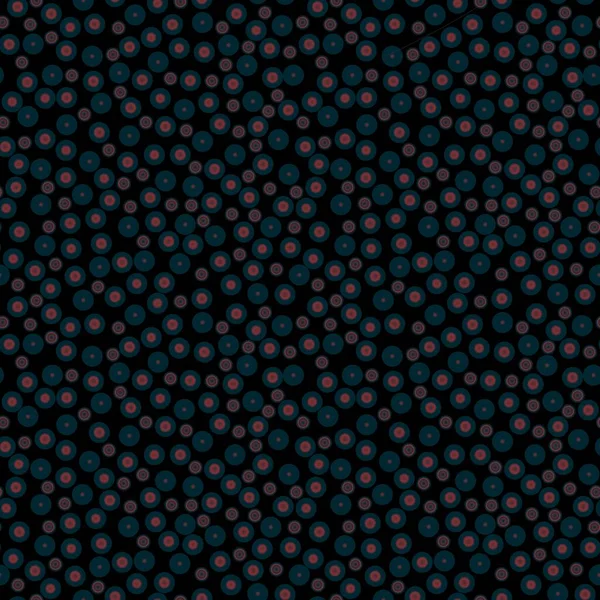 Renkli farklı mavi, bordo renkli toplara sahip soyut polka desensiz desen. Arka plan süsü için üstüste binen polka deseni. Davetiye, broşür, afiş, tekstil, kumaş, ambalaj