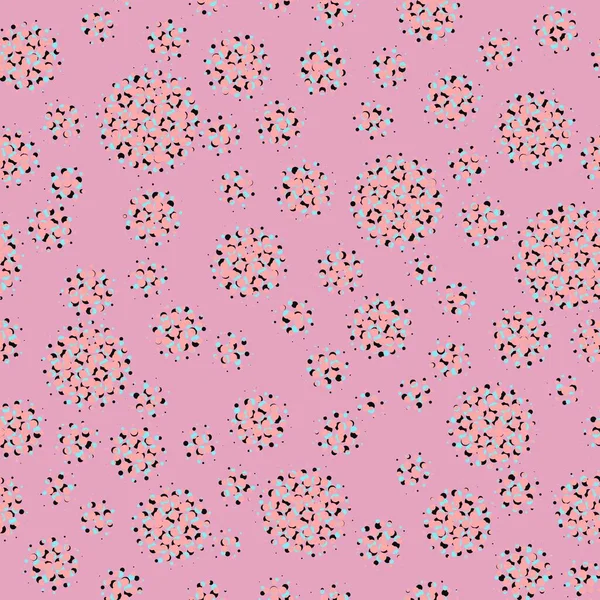 Patrón Sin Costura Abstracto Con Diferentes Bolas Multicolores Texturales Rosado — Foto de Stock
