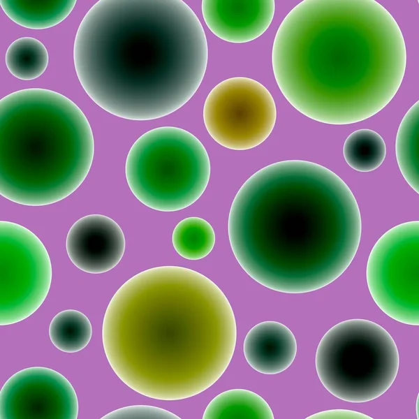 Abstraktes Nahtloses Muster Mit Bunten Grüntönen Voluminöse Verschiedene Kugeln Auf — Stockfoto