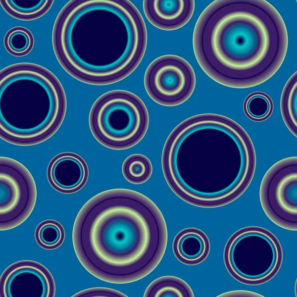 Abstraktes Nahtloses Muster Mit Bunten Kugeln Auf Azurblauem Hintergrund Illustration — Stockfoto