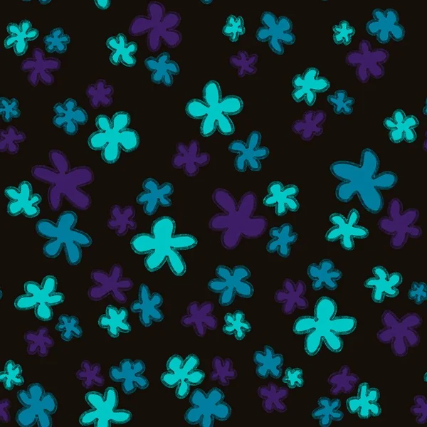 Modèle Tissu Mode Avec Dessin Main Azur Miniature Fleurs Bleues — Photo