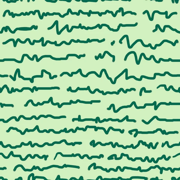 Horizontale Moderne Doodle Linien Nahtlose Muster Handschriftliche Nachahmung Grüne Tinte — Stockfoto