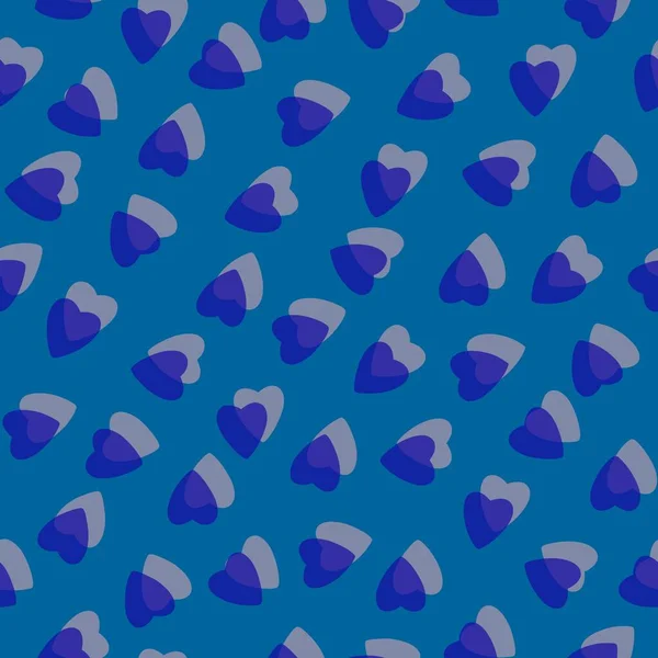 Απλή Colorfulblue Καρδιές Αδιάλειπτη Μοτίβο Χαοτικό Γαλάζιο Φόντο Κατασκευασμένο Από — Φωτογραφία Αρχείου