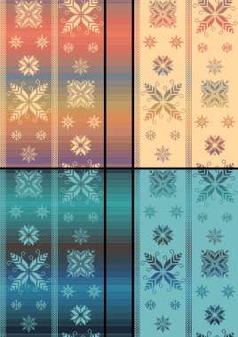 Nordic geleneksel snowflacke desen