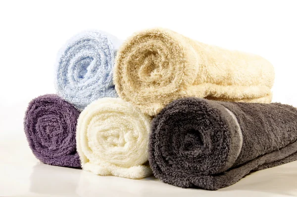 Opgerolde handdoeken — Stockfoto
