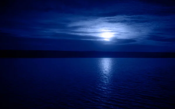Sea in the moonlight. Tranquil night over sea