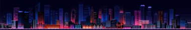 City skyline night vector illustration