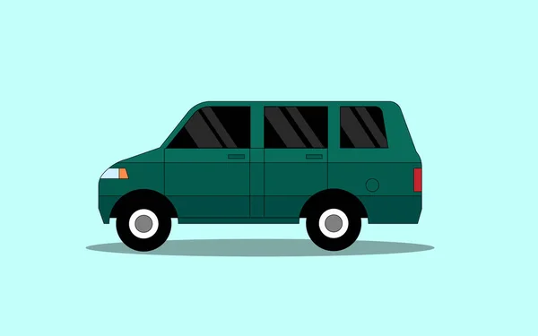 Vector Cartoon Van Illustration - Stok Vektor