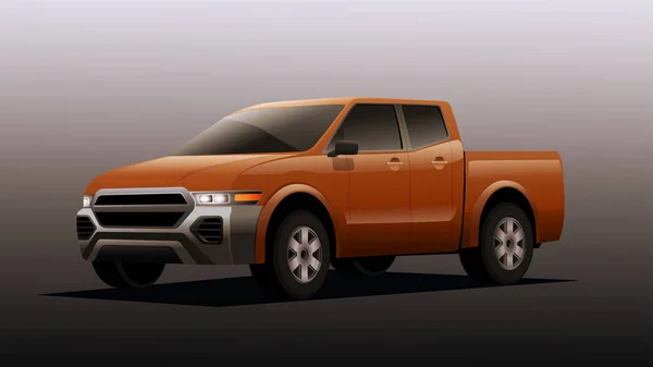 Vector Realistic Pickup Truck Illustration — 图库矢量图片