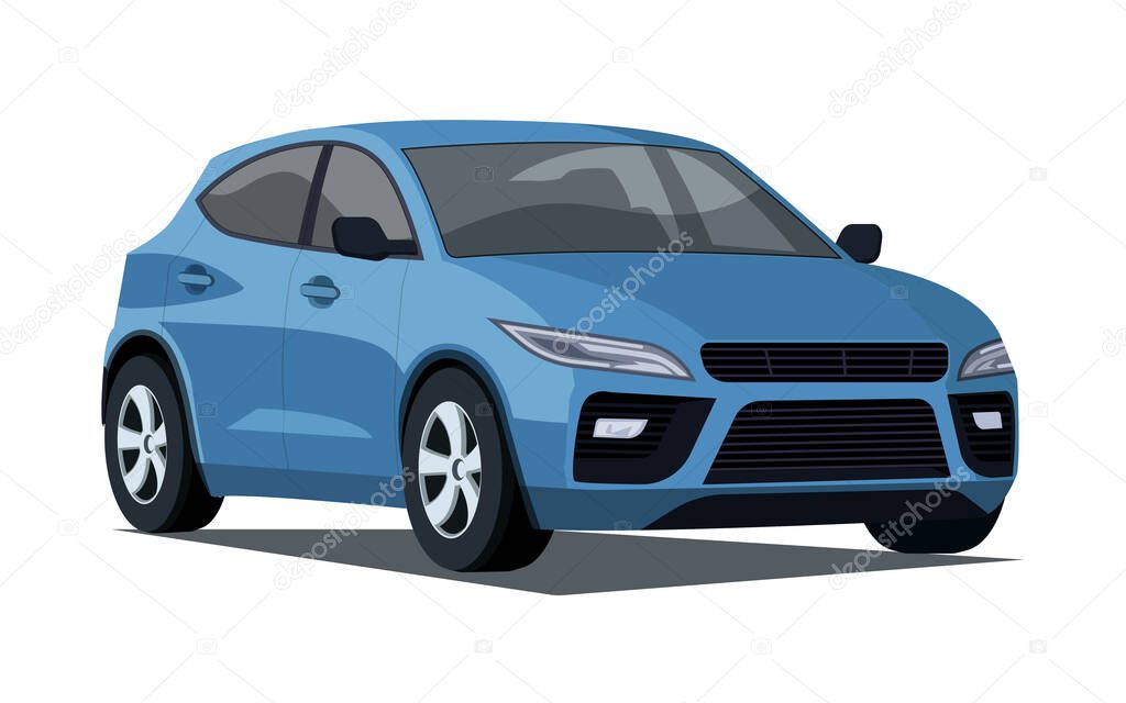 Vector realistic hatchback car illustration