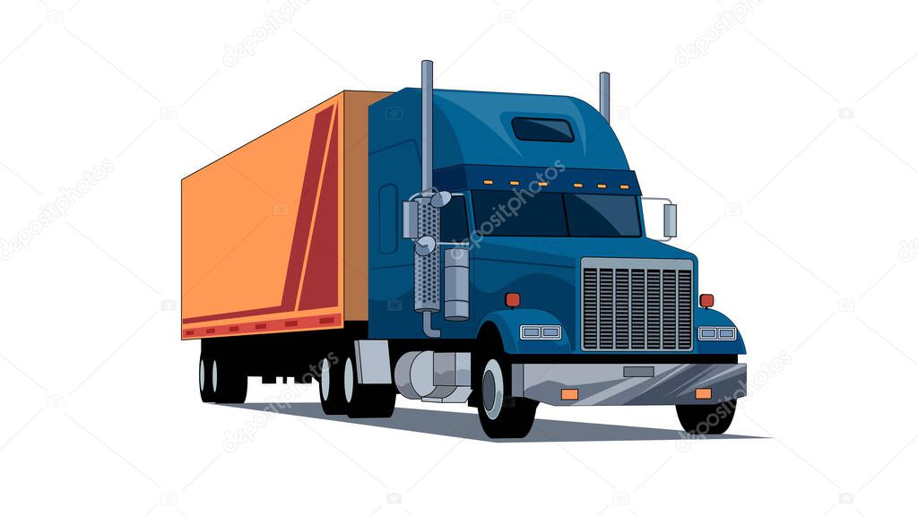 Heavy duty truck vector illustration