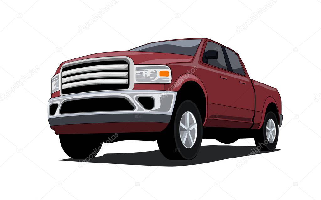 Vector pickup truck illustration