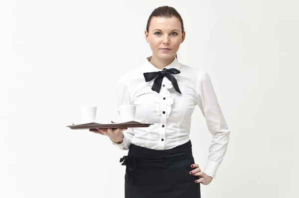 Camarera alegre o camarero — Foto de Stock