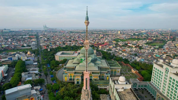 Vue Aérienne Mosquée Centrale Islamique Jakarta Jakarta Indonésie Octobre 2021 — Photo