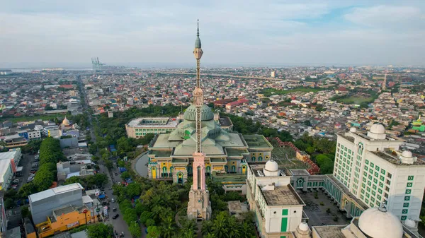 Vue Aérienne Mosquée Centrale Islamique Jakarta Jakarta Indonésie Octobre 2021 — Photo
