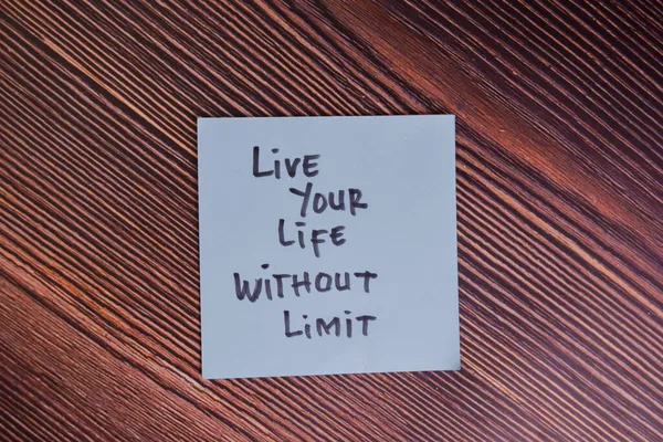 Viva Sua Vida Sem Limite Escreva Notas Adesivas Isoladas Mesa — Fotografia de Stock