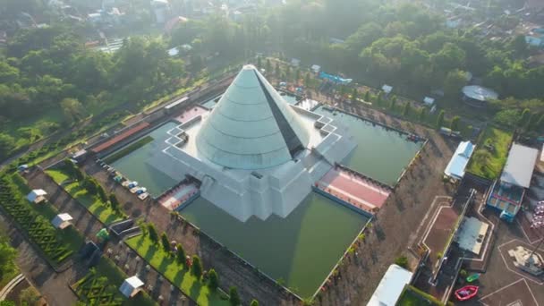 Flygfoto Monumentet Till Återtagandet Yogyakarta Historisk Byggnad Konform Monjali Eller — Stockvideo