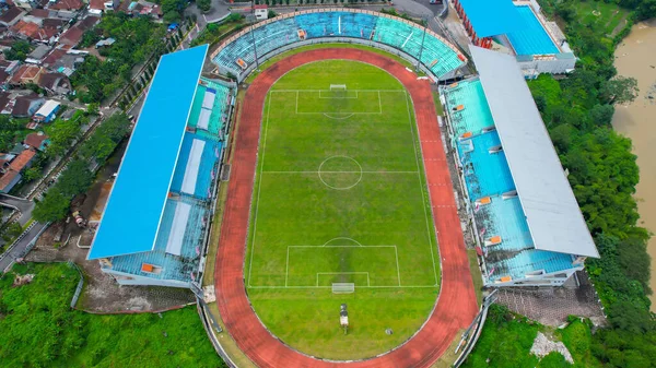 Moch Güzel Manzarasının Yukarıdan Aşağıya Görüntüsü Soebroto Stadyumu Magelang Şehir — Stok fotoğraf