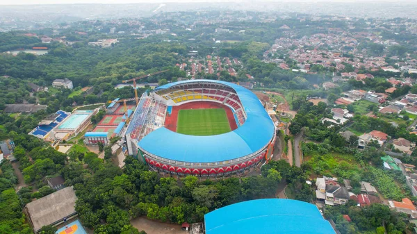 Повітряний Вид Прекрасний Краєвид Стадіону Джатідірі Задньому Плані Semarang Cityscape — стокове фото