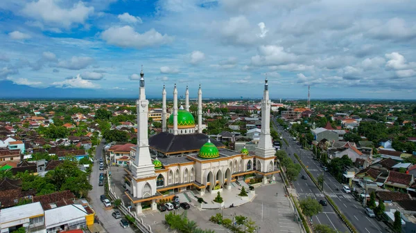 Pemandangan Udara Masjid Raya Baiturrahman Sukoharjo Ini Adalah Masjid Terbesar — Stok Foto