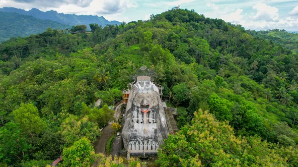 Légi Kilátás Chiken Templom Egyedülálló Épület Dombon Rhema Magelang Yogyakarta — Stock Fotó
