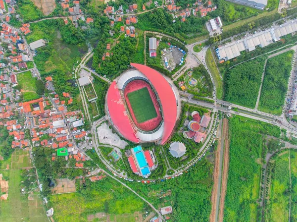 Vue Aérienne Haut Vers Bas Magnifique Paysage Stade Wibawa Mukti — Photo