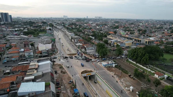 Traffic Streets Bekasi Has Highest Number Motor Vehicles Traffic Congestion — Fotografia de Stock