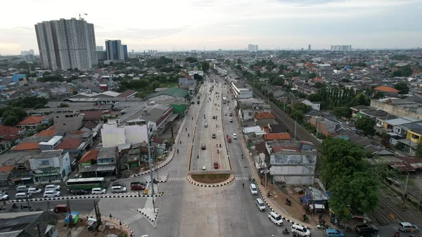 Traffic Streets Bekasi Has Highest Number Motor Vehicles Traffic Congestion — стокове фото