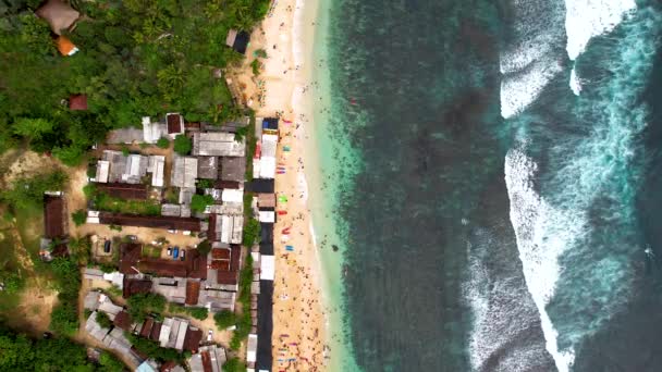 Aerial View Beauty Krakal Gunungkidul Beach Yogyakarta Central Java Indonesia — Stock video