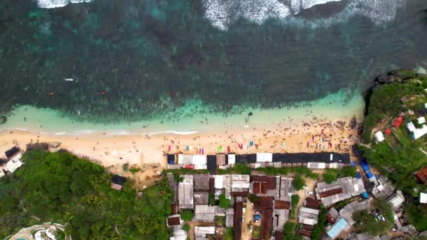 Aerial View Beauty Krakal Gunungkidul Beach Yogyakarta Central Java Indonesia — Stock video