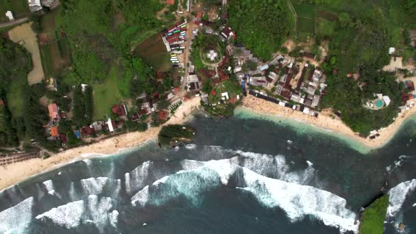 Aerial View Beauty Krakal Gunungkidul Beach Yogyakarta Central Java Indonesia — Stok Video