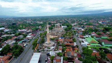Aerial view of Al Aqsa Klaten Mosque. It is the largest mosque in Southeast Asia. Klaten - Indonesia, January 7, 2022