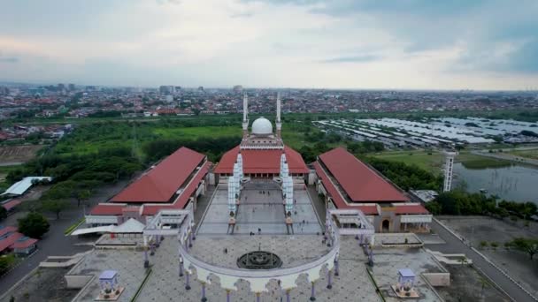 Luchtfoto Van Grote Moskee Centraal Java Het Grootste Moskee Zuidoost — Stockvideo
