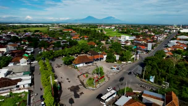 Pemandangan Udara Terminal Bus Sukoharjo Tempat Bagi Orang Yang Menunggu — Stok Video