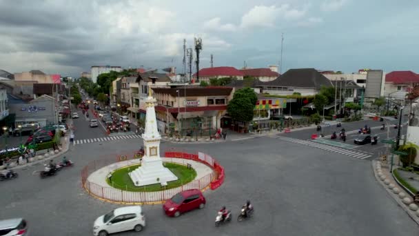 Widok Lotu Ptaka Tugu Jogja Lub Znany Jako Tugu Pal — Wideo stockowe