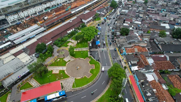 Luchtfoto Van Tebet Treinstation Gebouw Jakarta Indonesië Februari 2022 — Stockfoto
