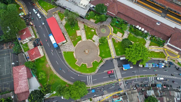 テベット駅ビルの空中ビュー 2022年2月6日インドネシアのジャカルタ — ストック写真