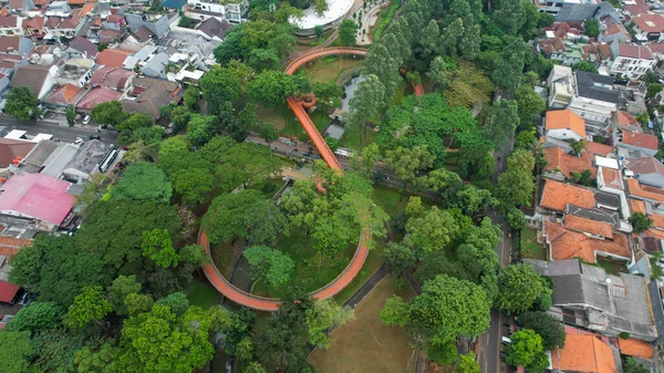 Flygfoto Över Tebet Eco Trädgård Park Jakarta Jakarta Indonesien Februari — Stockfoto