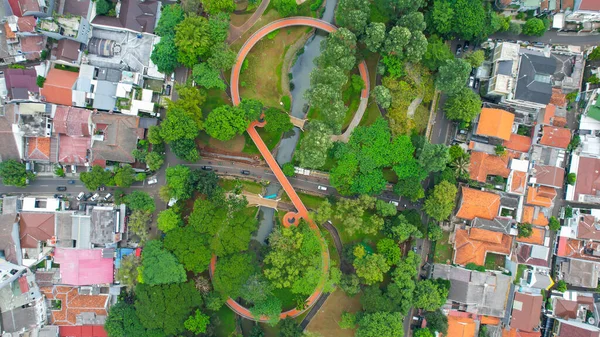 Вид Повітря Парк Садів Тебет Еко Джакарта Джакарта Індонезія Лютого — стокове фото