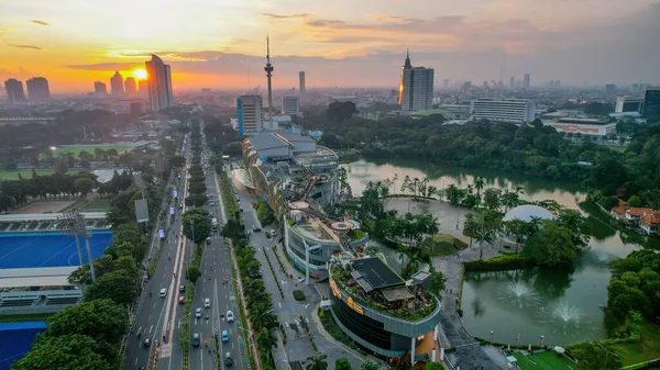 Aerial View Senayan Park Mall Jakarta Afternoon Jakarta Indonesia February — Stock Photo, Image