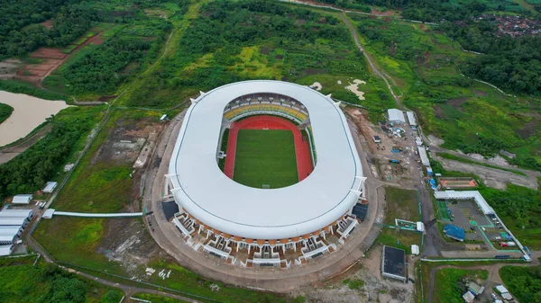 Vista Aérea Del Nuevo Estadio Fútbol Para Equipo Indonesia Estadio — Foto de Stock