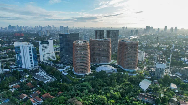 Aerial View Iconic South Quarter Dome Building Jakarta Jakarta Indonesia — Stock Photo, Image