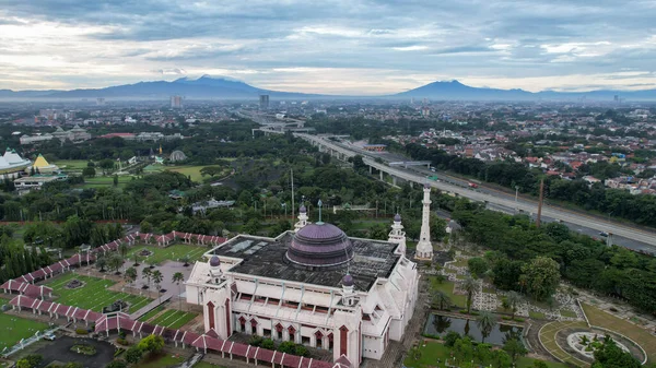 Aerial View Tin Grand Mosque Mosque Largest Mosque Indonesia Which — Stock Photo, Image