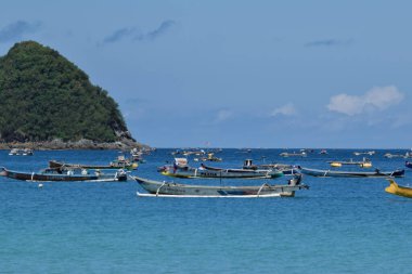 Lombok Adası 'ndaki güzel Selong Belanak plajı. Lombok, Endonezya, 22 Mart 2022