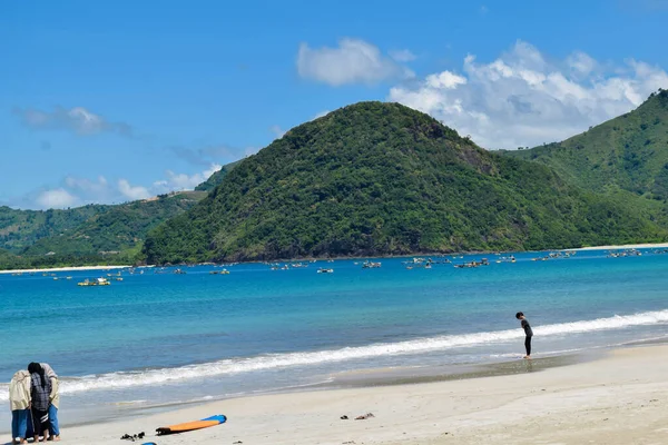 Lombok Adası 'ndaki güzel Selong Belanak plajı. Lombok, Endonezya, 22 Mart 2022