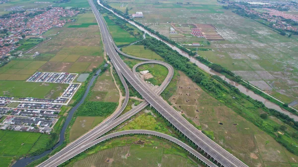 Aerial View New Road Construction Site Bekasi Bekasi Indonesia May — Fotografia de Stock