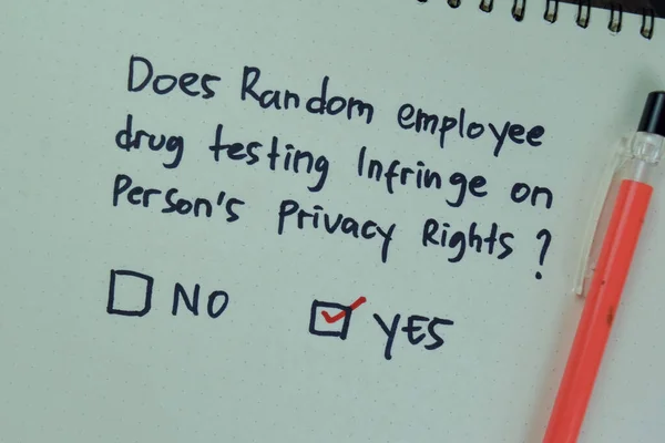 Concept Does Random Employee Drug Testing Infringe Person Privacy Rights — ストック写真