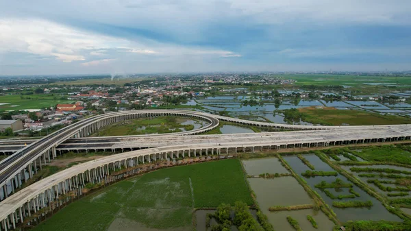Vista Aérea Sobre Novo Estaleiro Construção Estradas Tarumajaya Bekasi Bekasi — Fotografia de Stock