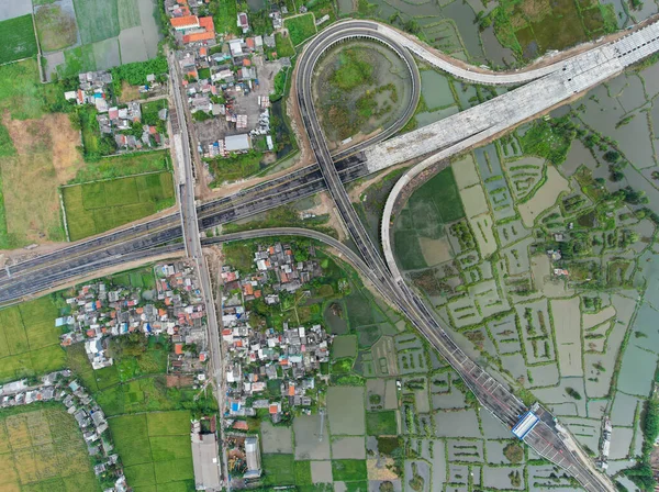 Повітряний Вид Нове Місце Будівництва Дороги Тарумаджая Бекасі Бекасі Індонезія — стокове фото